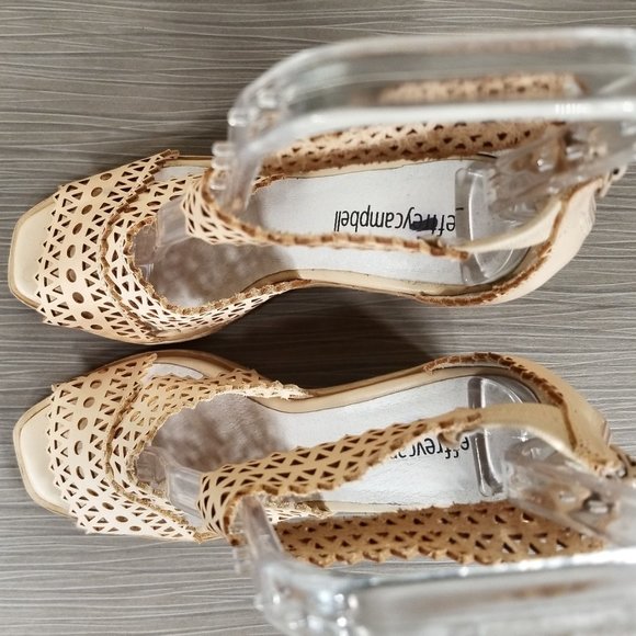 Jeffrey Campbell Besante Strappy Wedge Sandal, Tan Leather, Womens Size 6.5 M - Picture 8 of 11